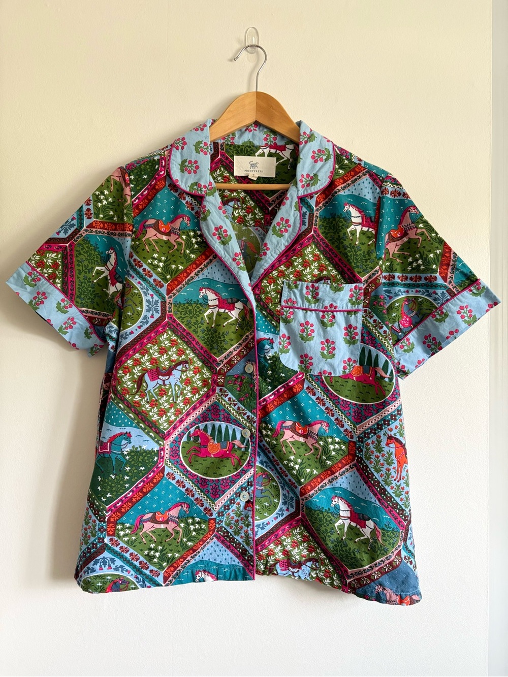 Printfresh Organic Cotton Short PJ Set in High Horse - Picture 4 of 12